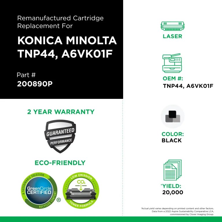 Clover Imaging Remanufactured Toner Cartridge for Konica Minolta TNP44 A6VK01F