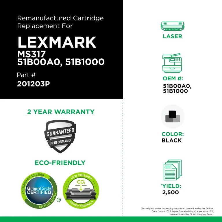 Clover Imaging Remanufactured Toner Cartridge for Lexmark MS317/MS417/MX317/MX417