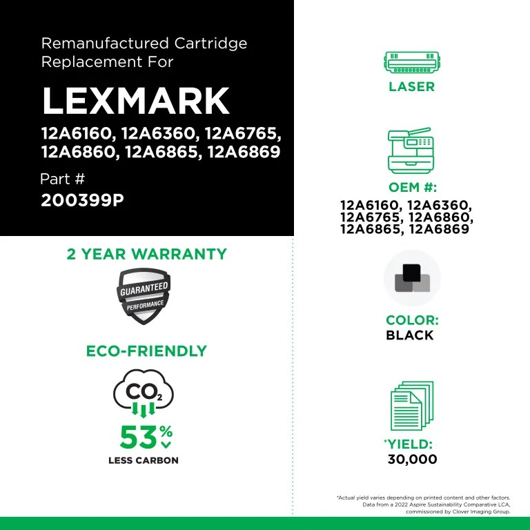 Clover Imaging Remanufactured High Yield Toner Cartridge for Lexmark T620/T622/X620