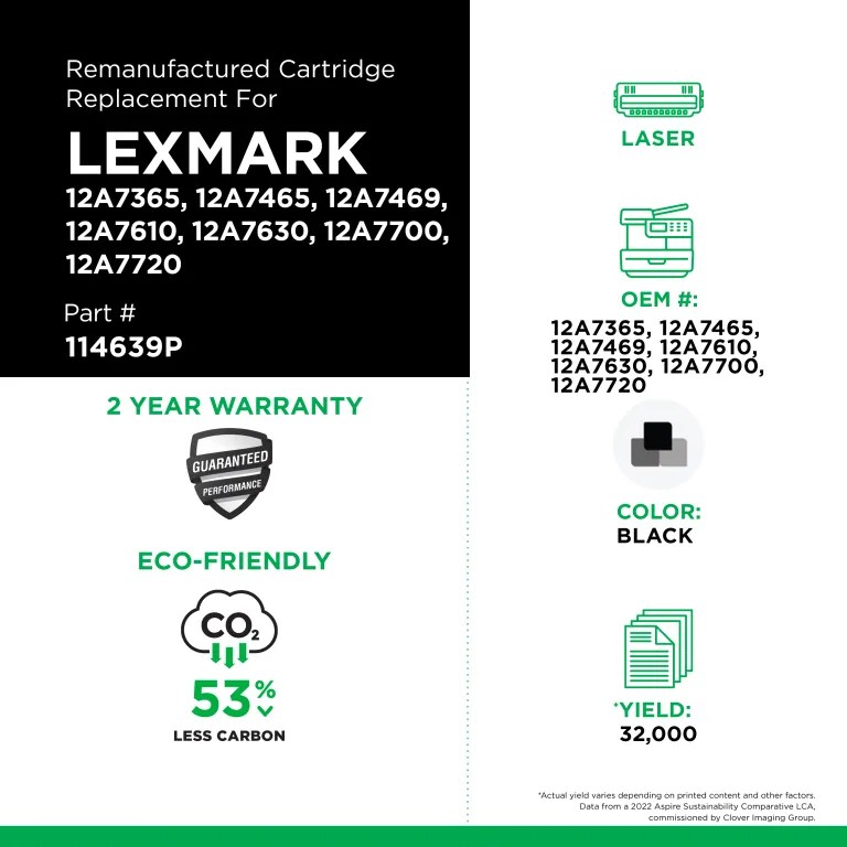 Clover Imaging Remanufactured Extra High Yield Toner Cartridge for Lexmark T632/T634/X632/X634