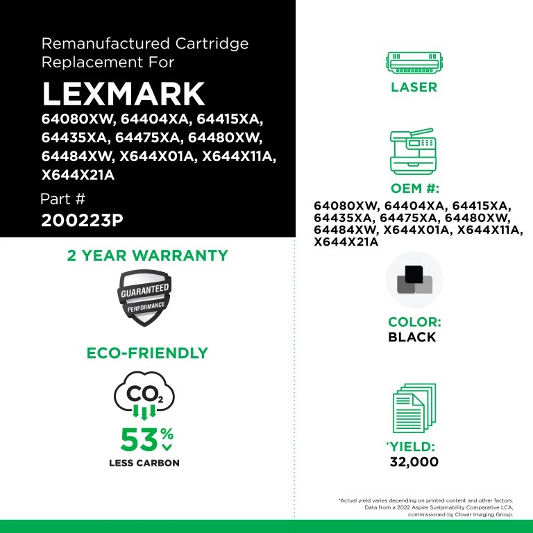 Clover Imaging Remanufactured Extra High Yield Toner Cartridge for Lexmark T644/X644/X646