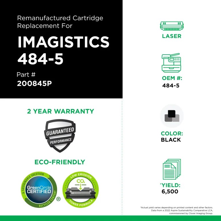 Clover Imaging Remanufactured Toner Cartridge for Imagistics 484-5