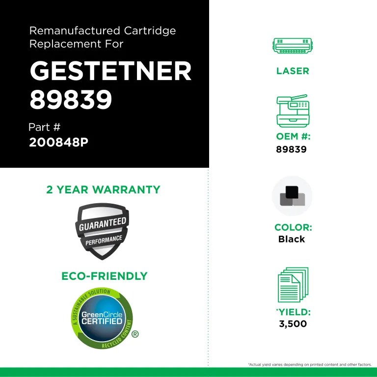 Clover Imaging Remanufactured Toner Cartridge for Gestetner 89839