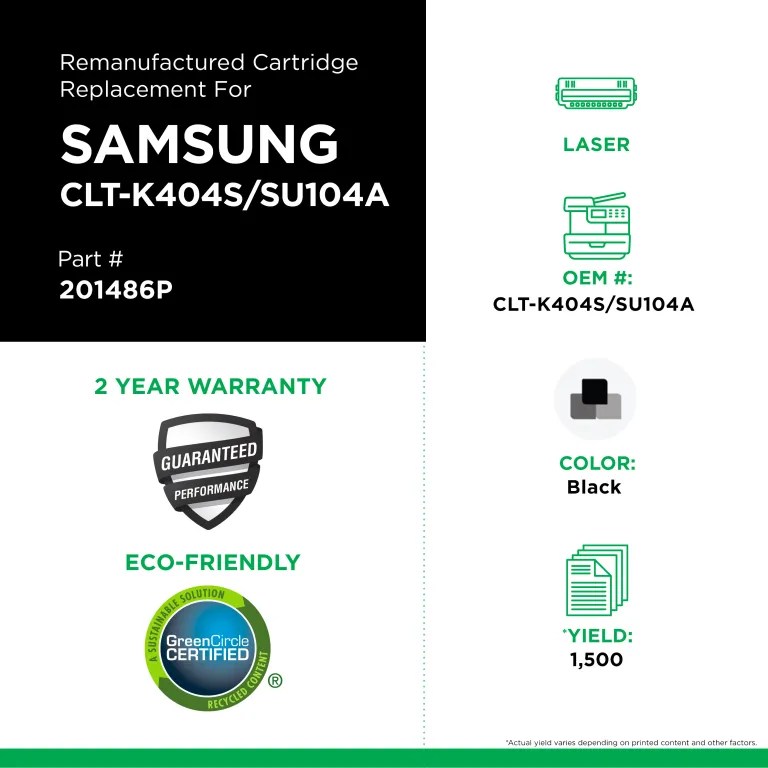 Clover Imaging Remanufactured Black Toner Cartridge for Samsung CLT-K404S