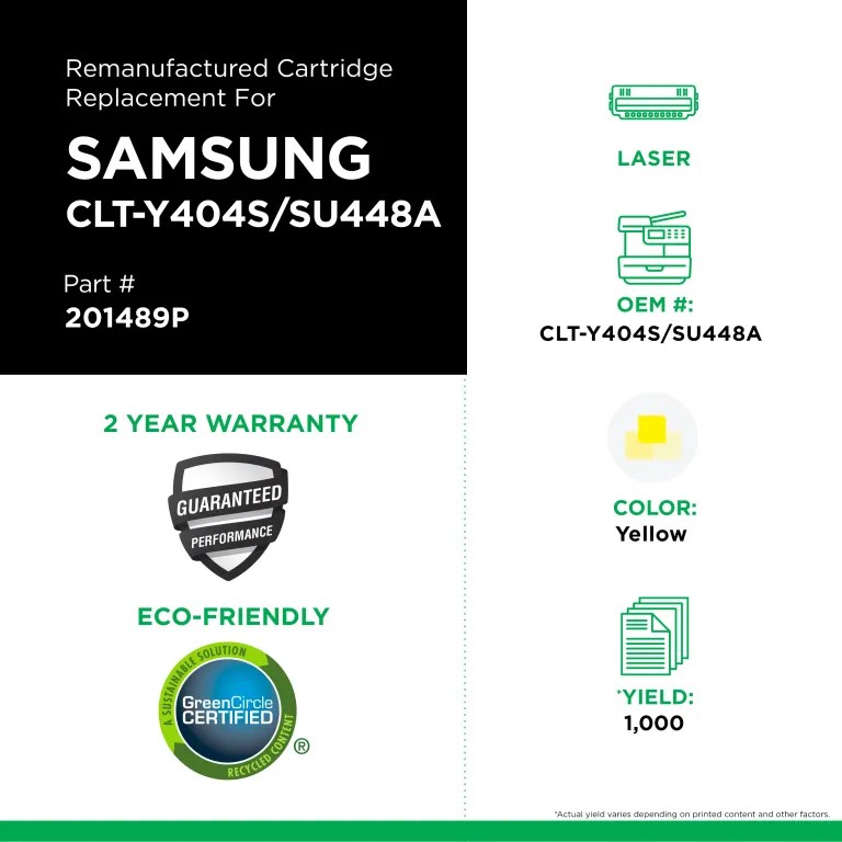 Clover Imaging Remanufactured Yellow Toner Cartridge for Samsung CLT-Y404S