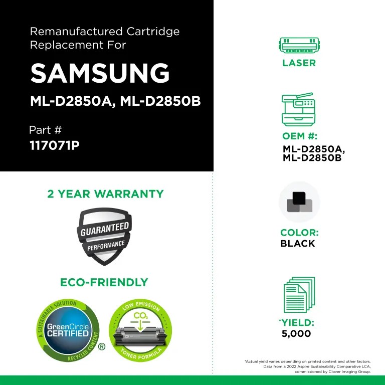 Clover Imaging Remanufactured High Yield Toner Cartridge for Samsung ML-D2850A/ML-D2850B