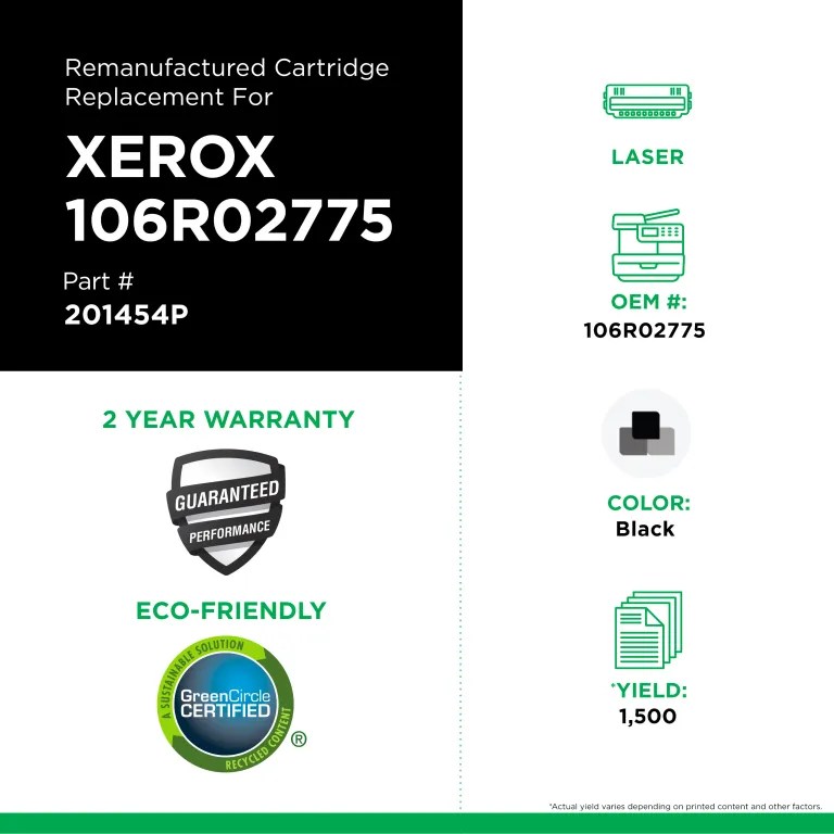 Clover Imaging Remanufactured Toner Cartridge for Xerox 106R02775