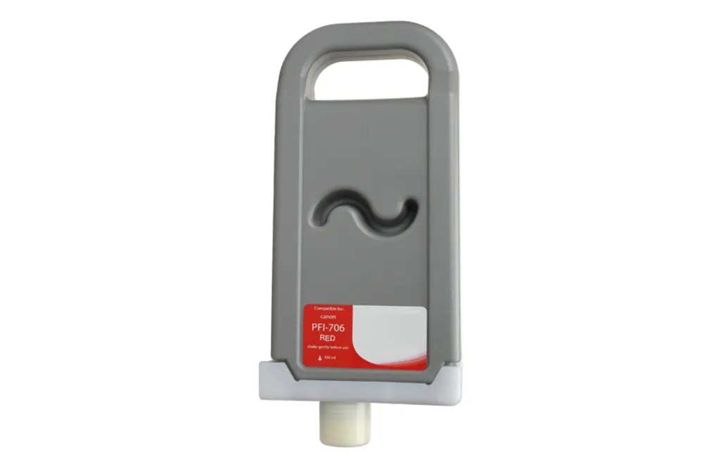 WF Non-OEM New Red Wide Format Ink Cartridge for Canon PFI-706 (6687B001AA)