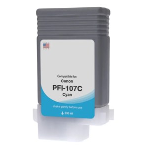WF Non-OEM New Cyan Wide Format Ink Cartridge for Canon PFI-107 (6706B001AA) WF Non-OEM New Cyan Wide Format Ink Cartridge for Canon PFI-107 (6706B001AA)