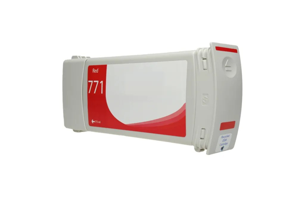 WF Remanufactured Chromatic Red Wide Format Ink Cartridge for HP 771 (CE038A)