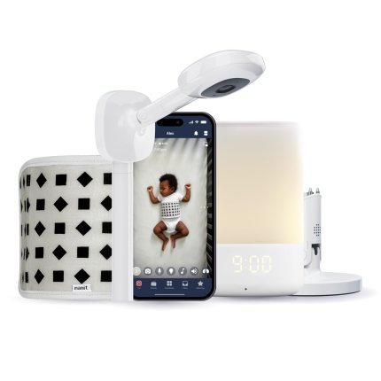 Nanit Superior Sleep Set – Includes Newborn Baby Essentials Pro Camera with Wall Mount, Travel Stand, and The Sound + Light Audio Monitoring Machine & Baby Night Light Nanit Superior Sleep Set – Includes Newborn Baby Essentials Pro Camera with Wall Mount, Travel Stand, and The Sound + Light Audio Monitoring Machine & Baby Night Light