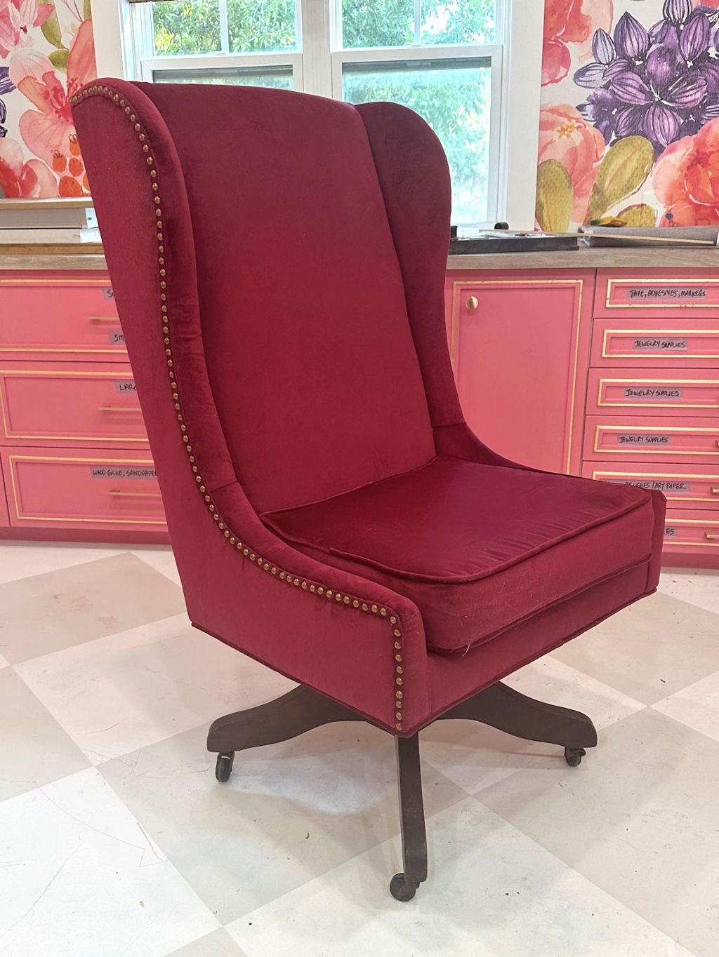 Desk Chair Upgrade: Swapping Legs for a Base with Antique Wood Caster Wheels Desk Chair Upgrade: Swapping Legs for a Base with Antique Wood Caster Wheels