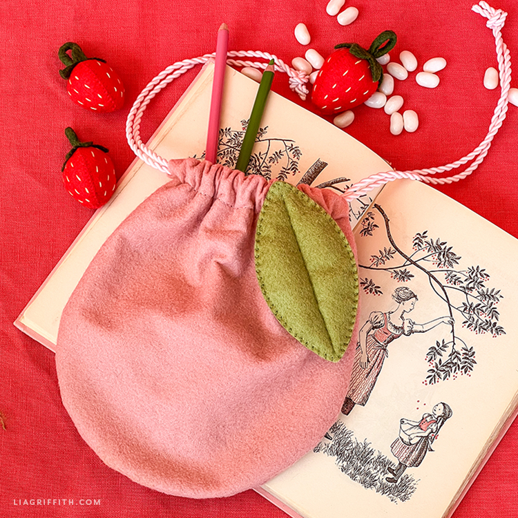 Peach Drawstring Bag – Lia Griffith Peach Drawstring Bag – Lia Griffith
