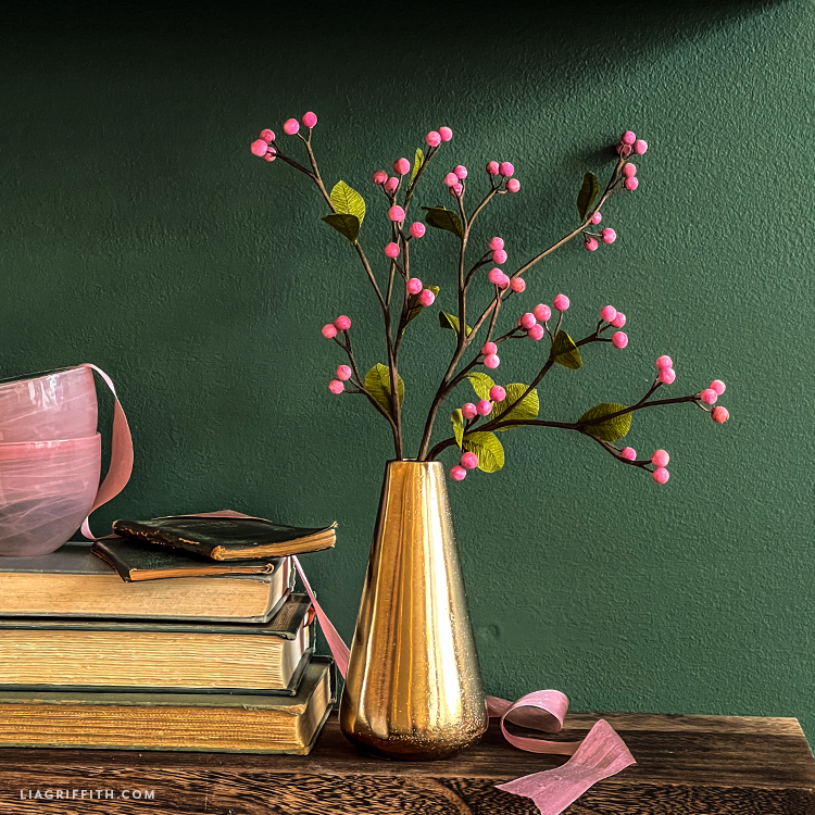 Crepe Paper Coralberry Branch – Lia Griffith Crepe Paper Coralberry Branch – Lia Griffith