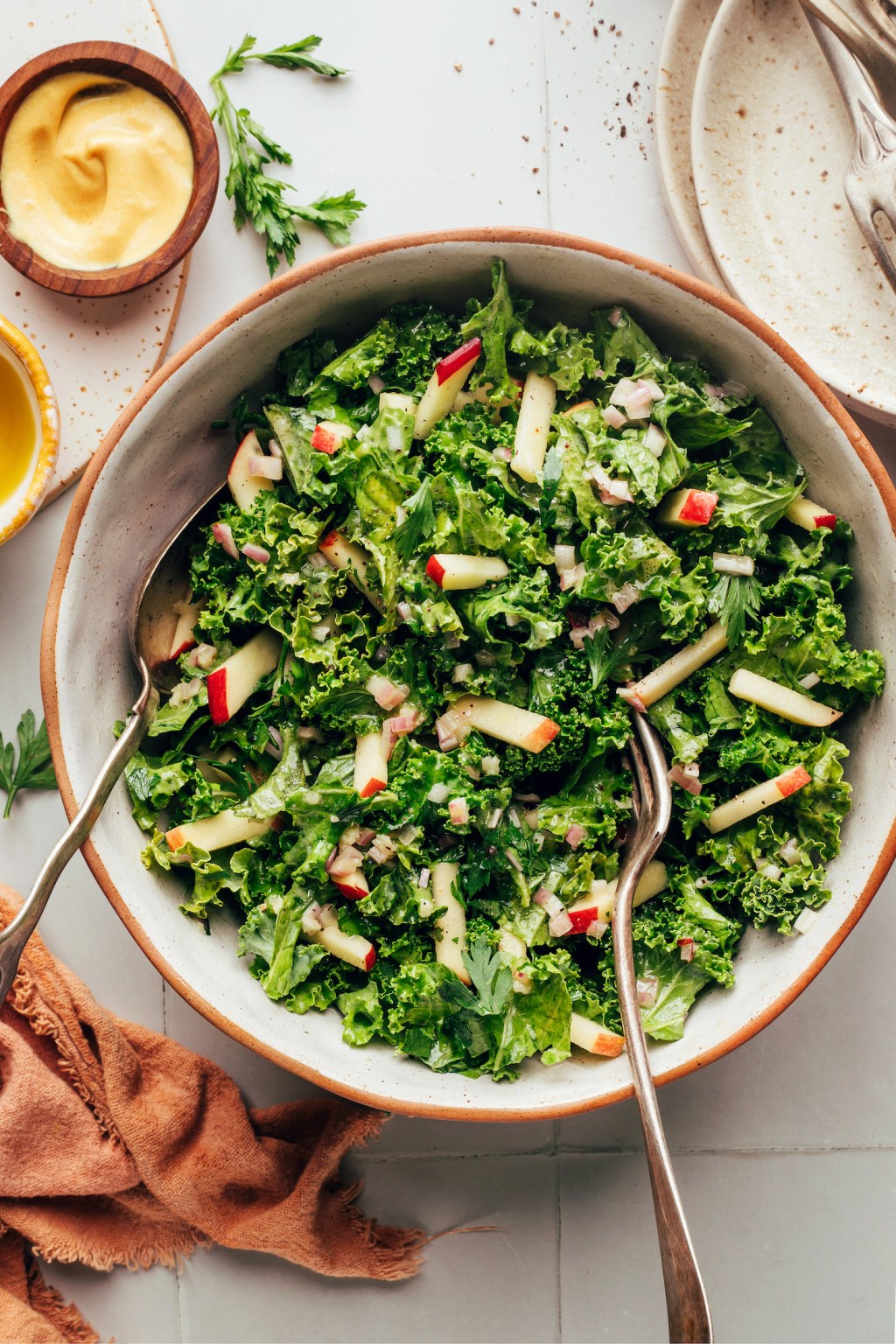 Kale and apple salad with Dijon vinaigrette Kale and apple salad with Dijon vinaigrette