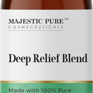 Majestic Pure Deep Relief Essential Oil Blend | 100% Pure & Natural for a Pain Relief, Soothing | Pink Grapefruit, Orange, Spearmint, Lemon Essential Oil for Diffusers & Aromatherapy | 1oz Majestic Pure Deep Relief Essential Oil Blend | 100% Pure & Natural for a Pain Relief, Soothing | Pink Grapefruit, Orange, Spearmint, Lemon Essential Oil for Diffusers & Aromatherapy | 1oz