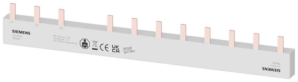 PIN BUS BAR 16QMM,3PH/N+8XPH