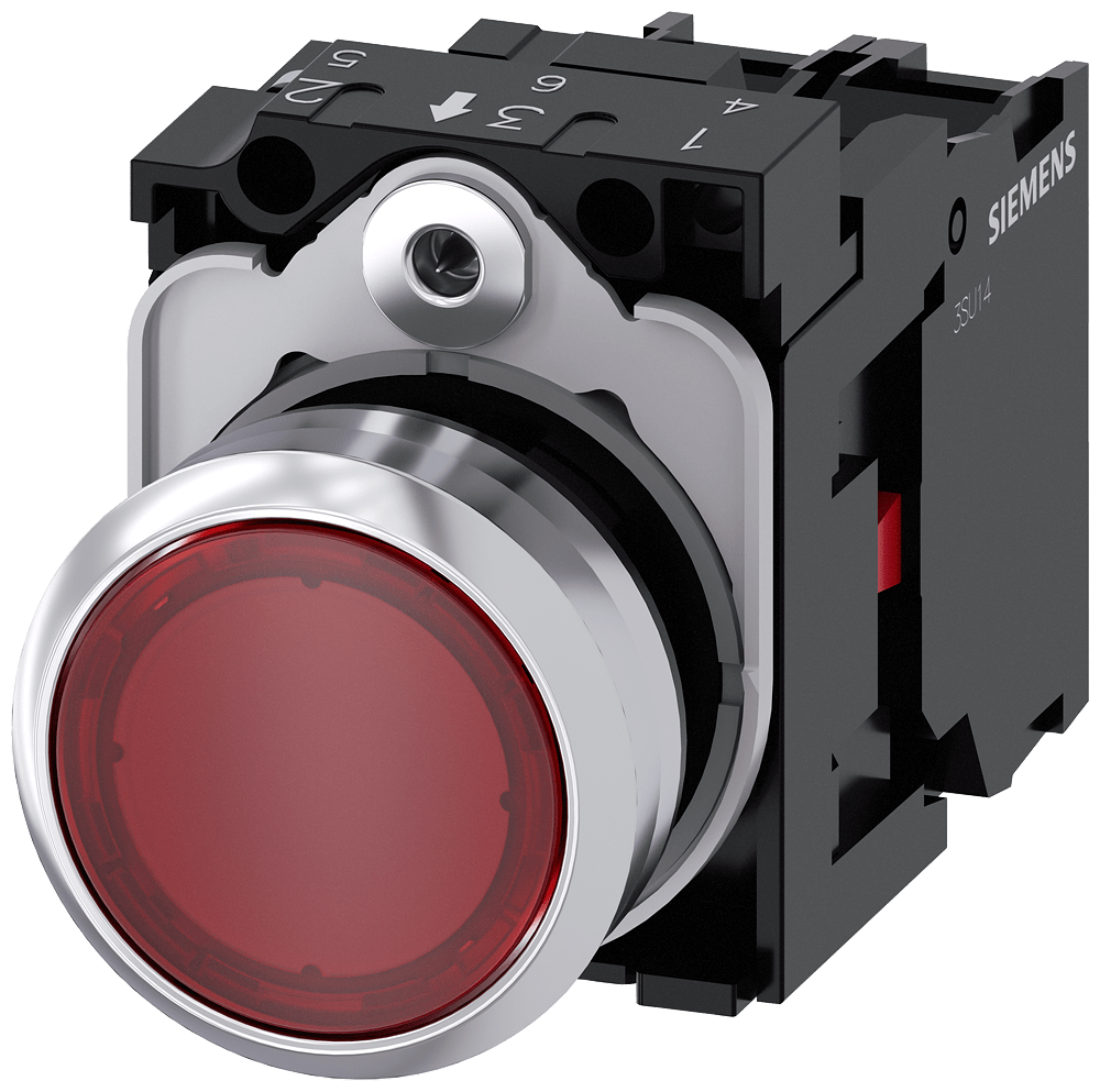 Illuminated pushbutton, red