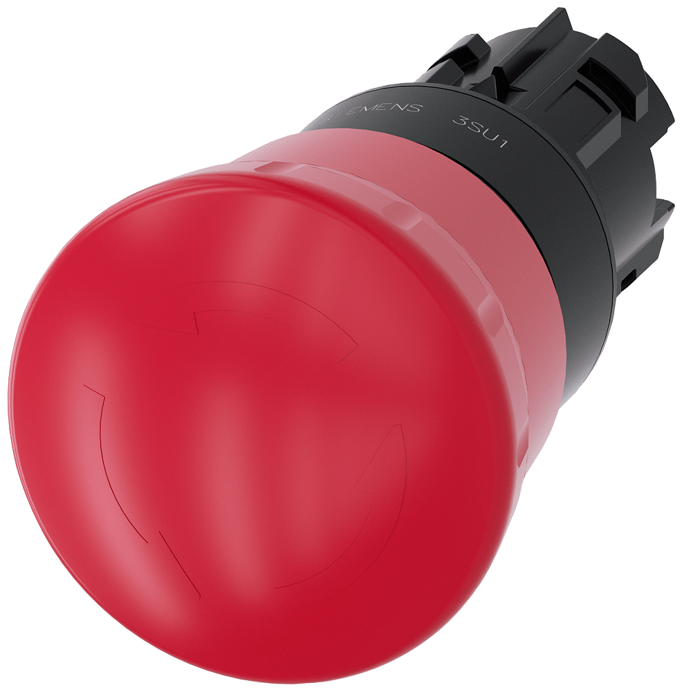 EMERG. STOP mushroom pushb., 40m...