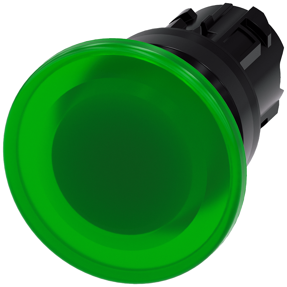 Illum. mushroom pushbutton, 40mm...
