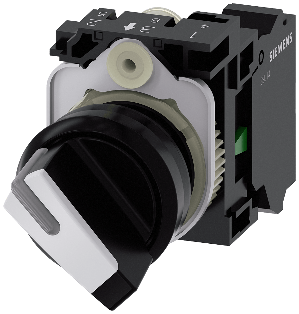 Selector switch, O-I, black, white