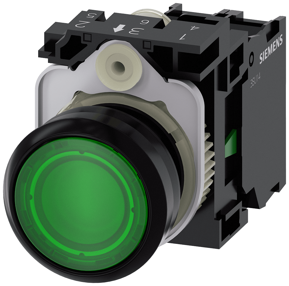 Illuminated pushbutton, green