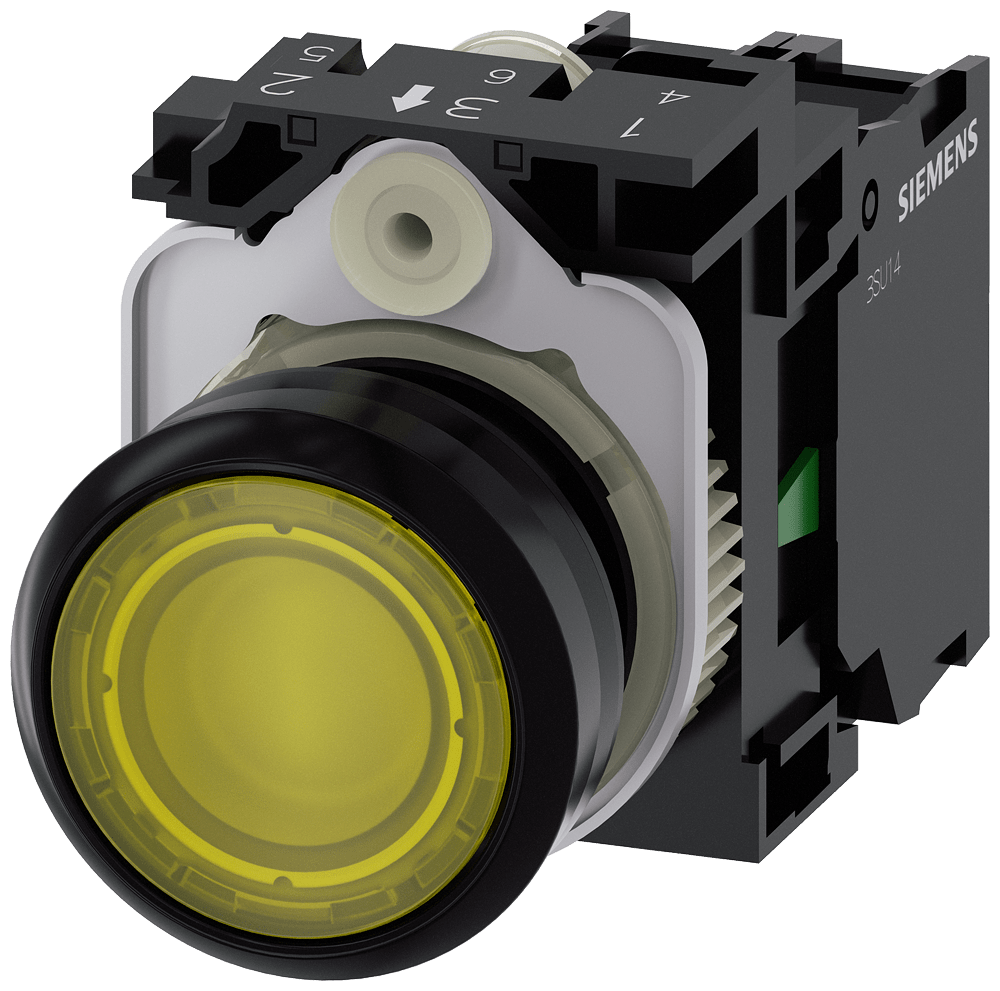 Illuminated pushbutton, yellow