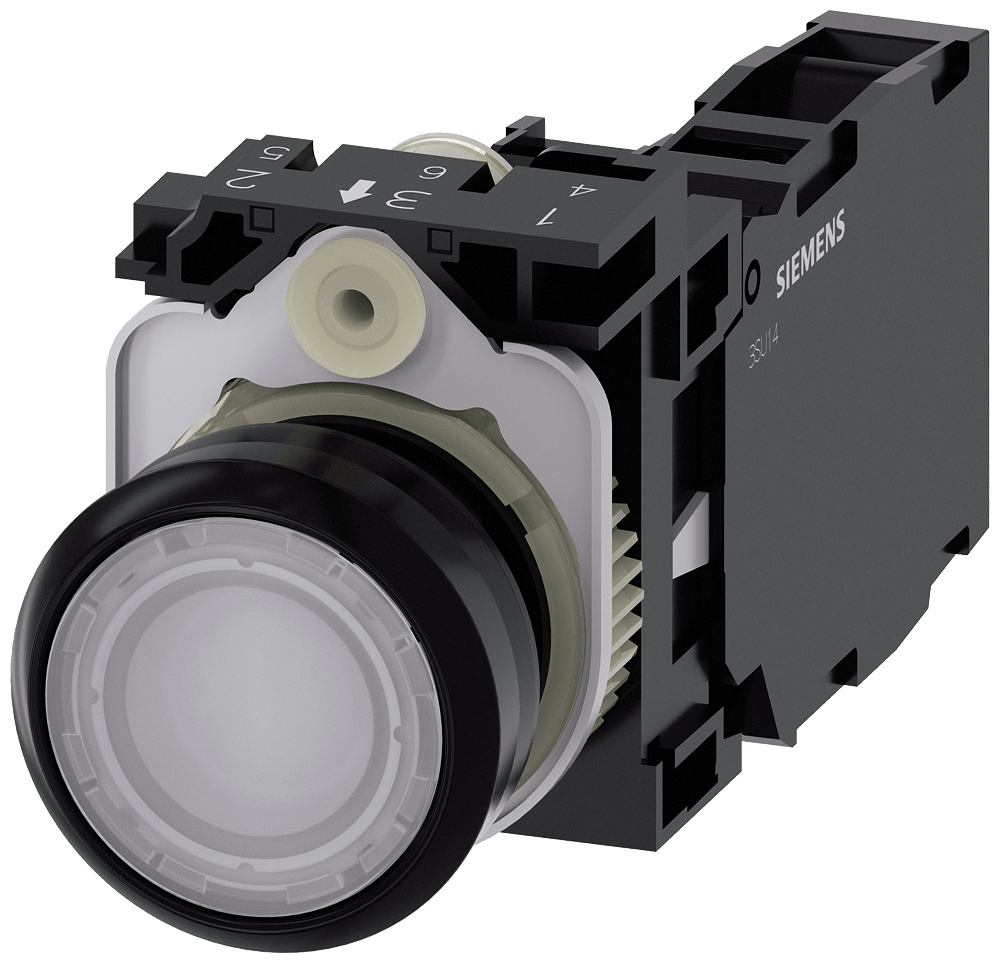 Illuminated pushbutton, white