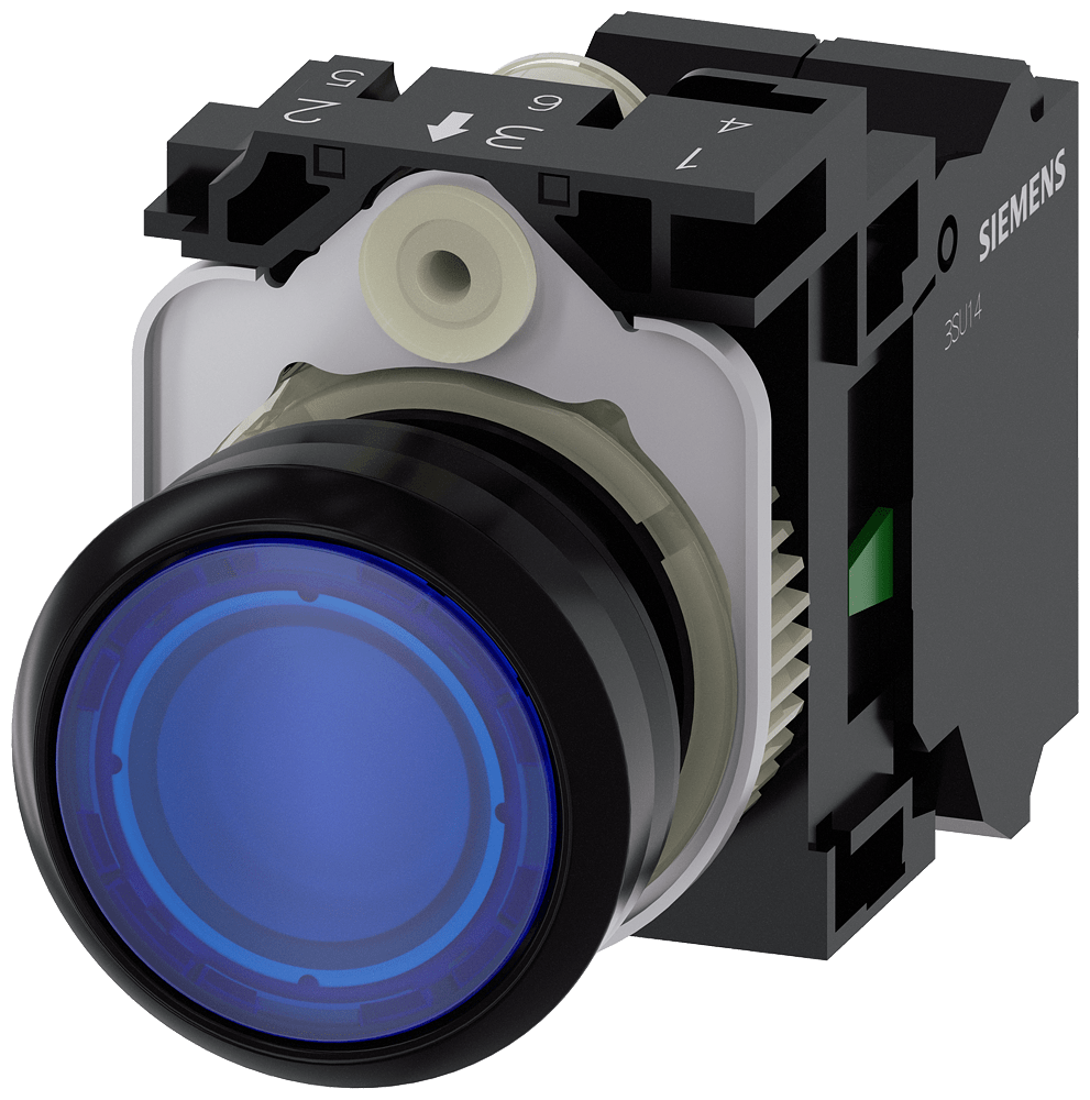 Illuminated pushbutton, blue