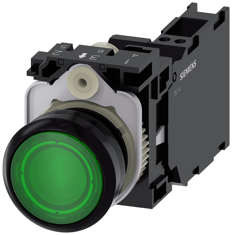 Illuminated pushbutton, green