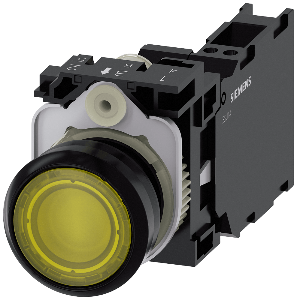 Illuminated pushbutton, yellow