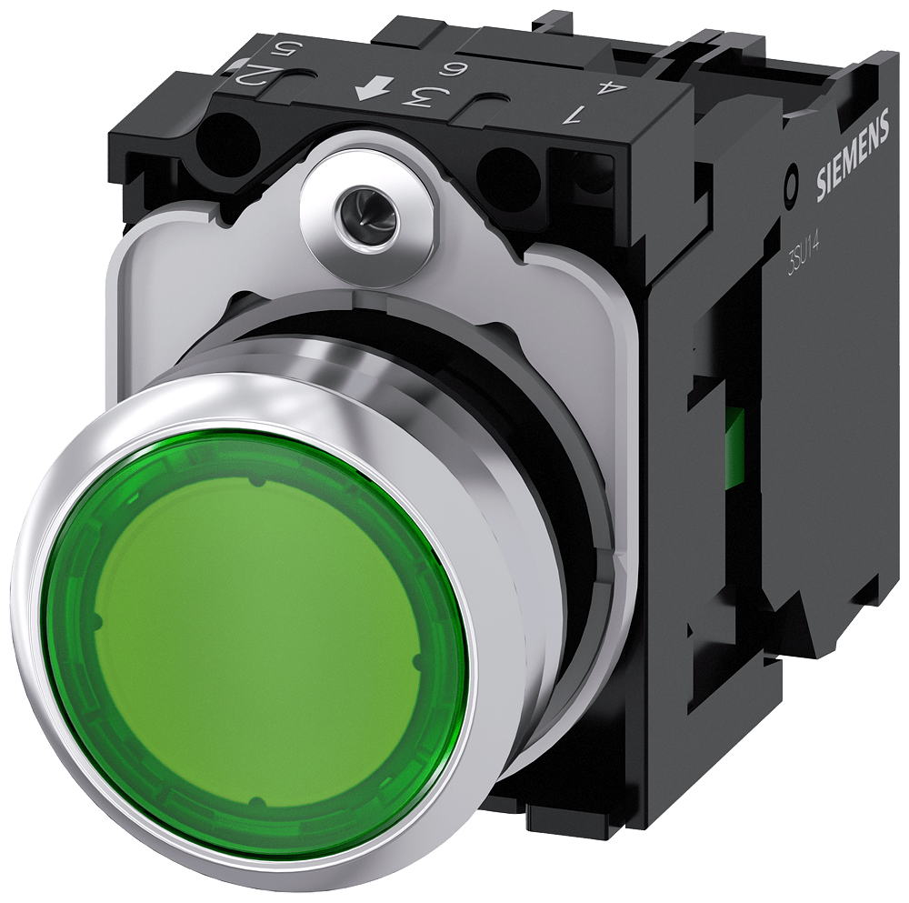 Illuminated pushbutton, green