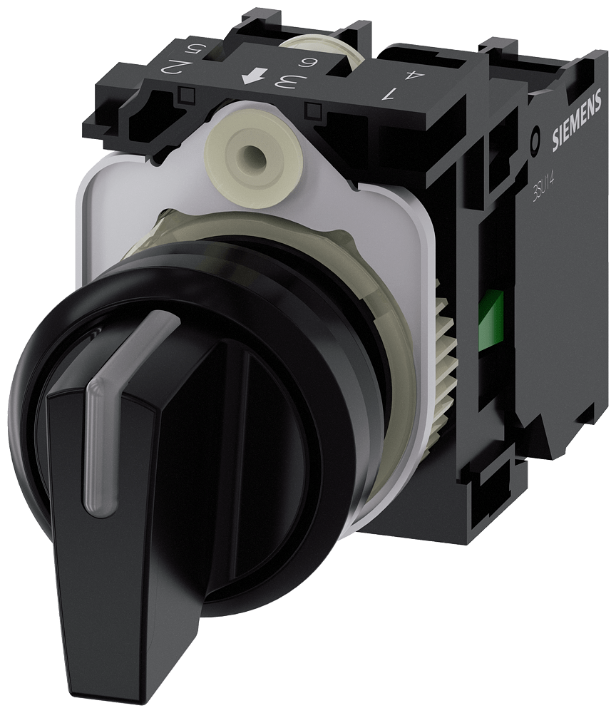 Selector switch, I-O-II, black