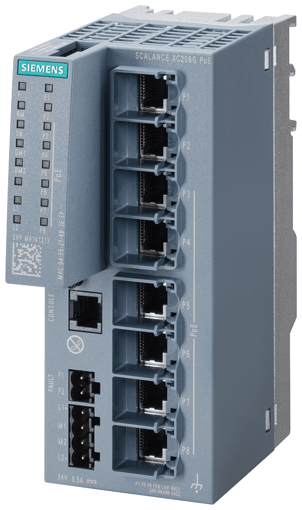 SCALANCE XC208G PoE (DC 54 V)