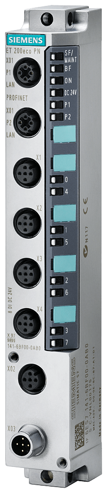 ET200eco PN, 8DO, DC24V/1,3A, 4xM12