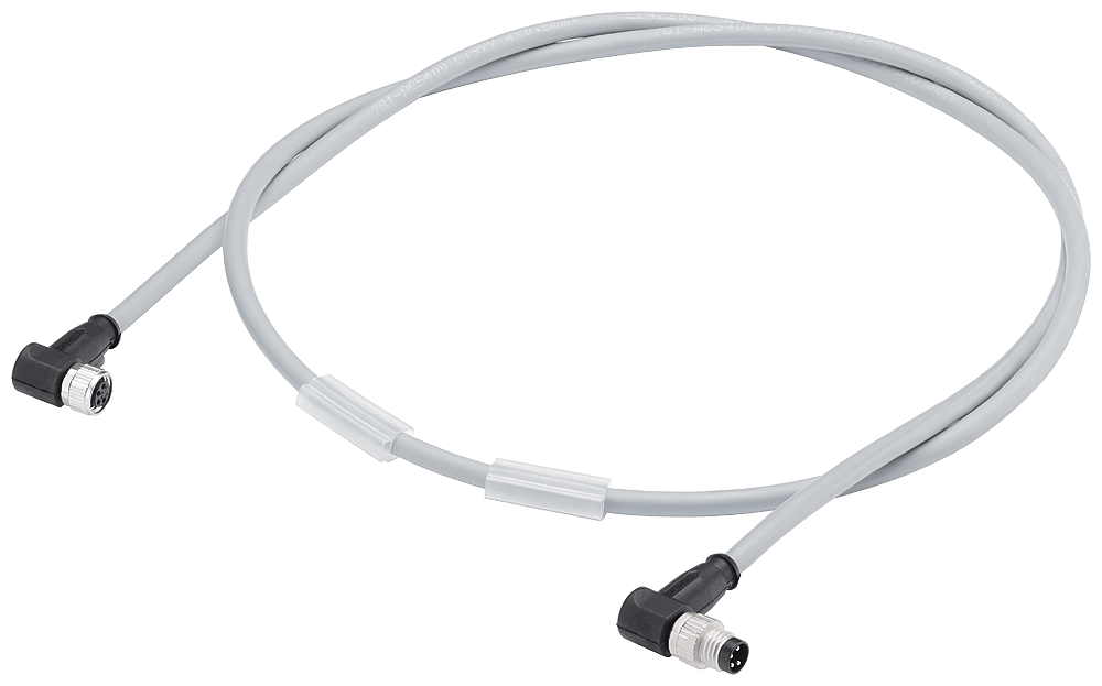 Power Cable M8, angled, 5,0M