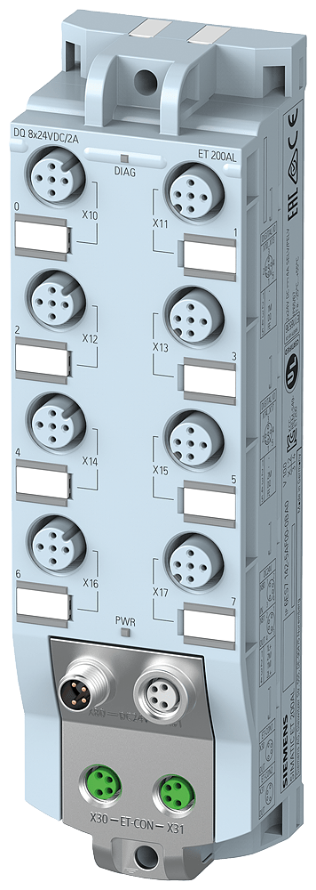 ET 200AL, DQ 8x24VDC/2A, 8xM12