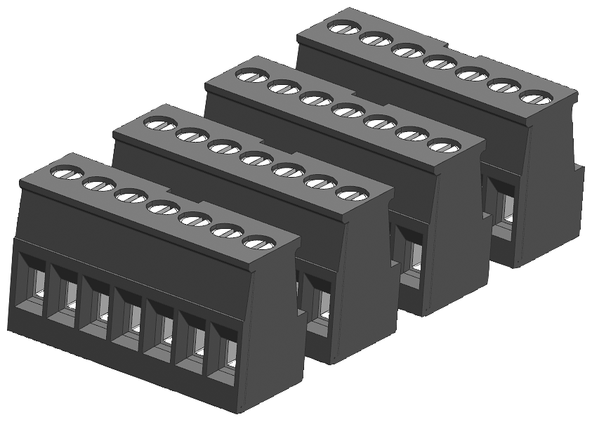 Connector Block, 7 Terminal, Gol...
