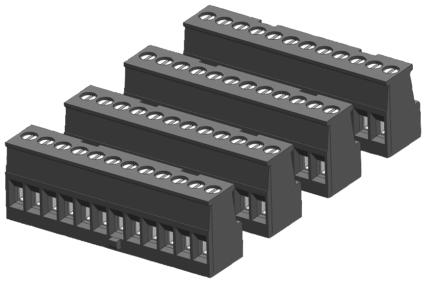 Connector Block, 12 Poles, Tin (...