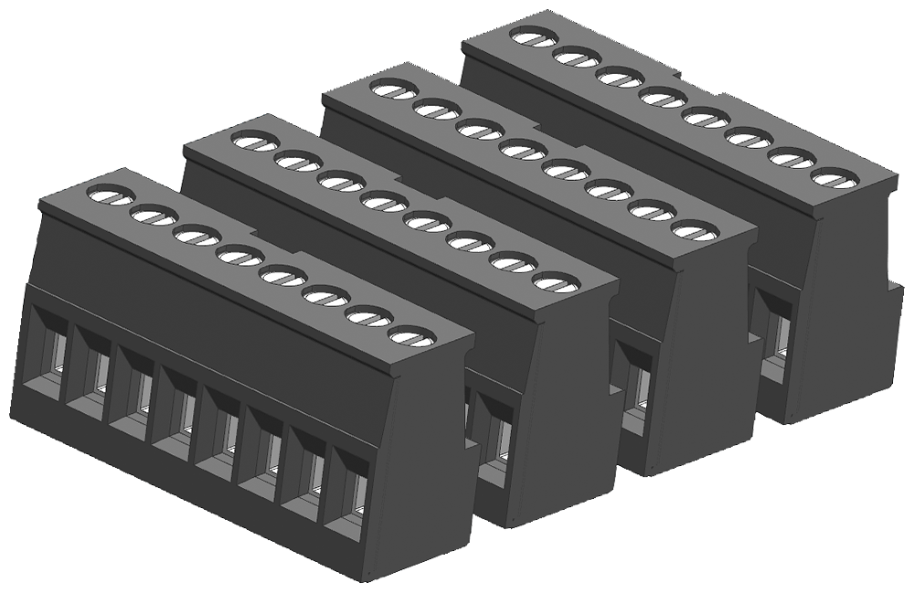 Connector Block, 8 Terminal, Tin...