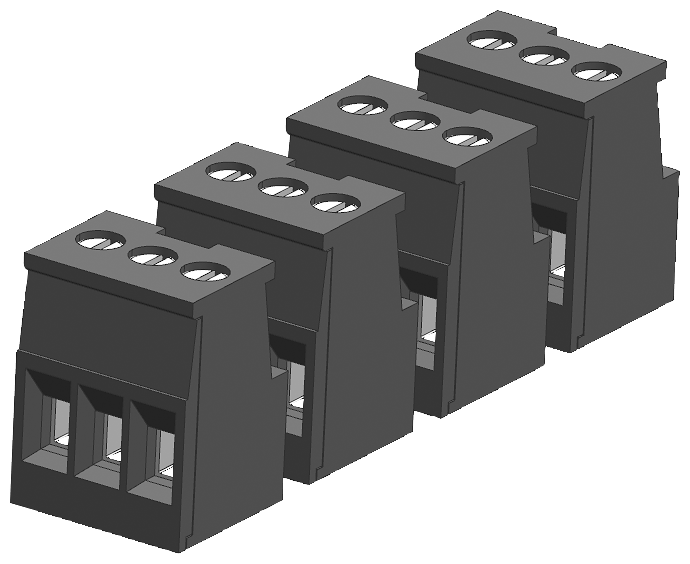 Connector Block, 3-pole, gold (4...