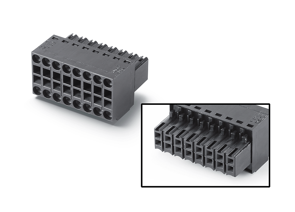 Connector, female, 16-pin