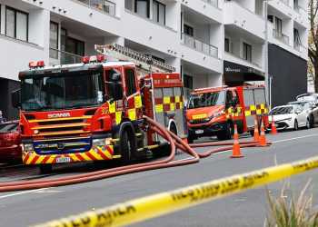Central Auckland fire: 16th-floor on property under construction Central Auckland fire: 16th-floor on property under construction