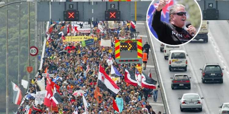 Auckland Harbour Bridge Protest by Brian Tamaki Blocked for Safety Reasons Auckland Harbour Bridge Protest by Brian Tamaki Blocked for Safety Reasons