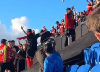 Australian man needs surgery to face after fans clash at Auckland FC match, man arrested Australian man needs surgery to face after fans clash at Auckland FC match, man arrested