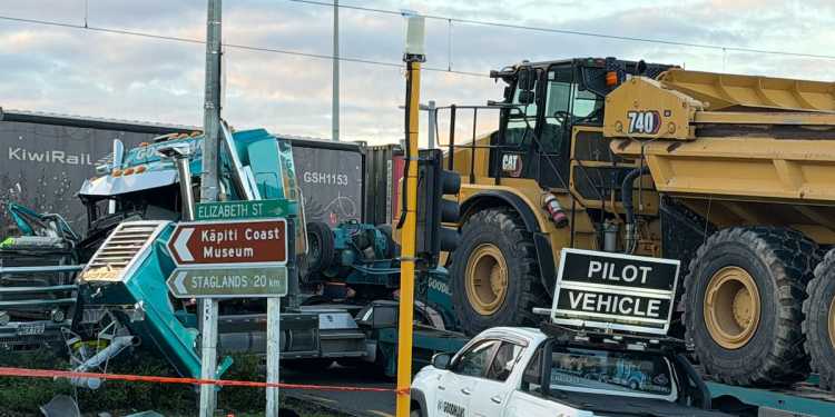 Truck Hits Train Near Waikanae Railway Station, Roads Closed Truck Hits Train Near Waikanae Railway Station, Roads Closed