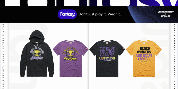 Yahoo Sports and HOMAGE partner on the perfect gear to honor your fantasy football league’s champ (and loser) Yahoo Sports and HOMAGE partner on the perfect gear to honor your fantasy football league’s champ (and loser)