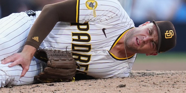 Padres reliever Jason Adam carted off field with left leg injury Padres reliever Jason Adam carted off field with left leg injury