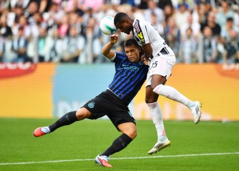 Lautaro Martinez tells Kalulu it was not a yellow card Lautaro Martinez tells Kalulu it was not a yellow card