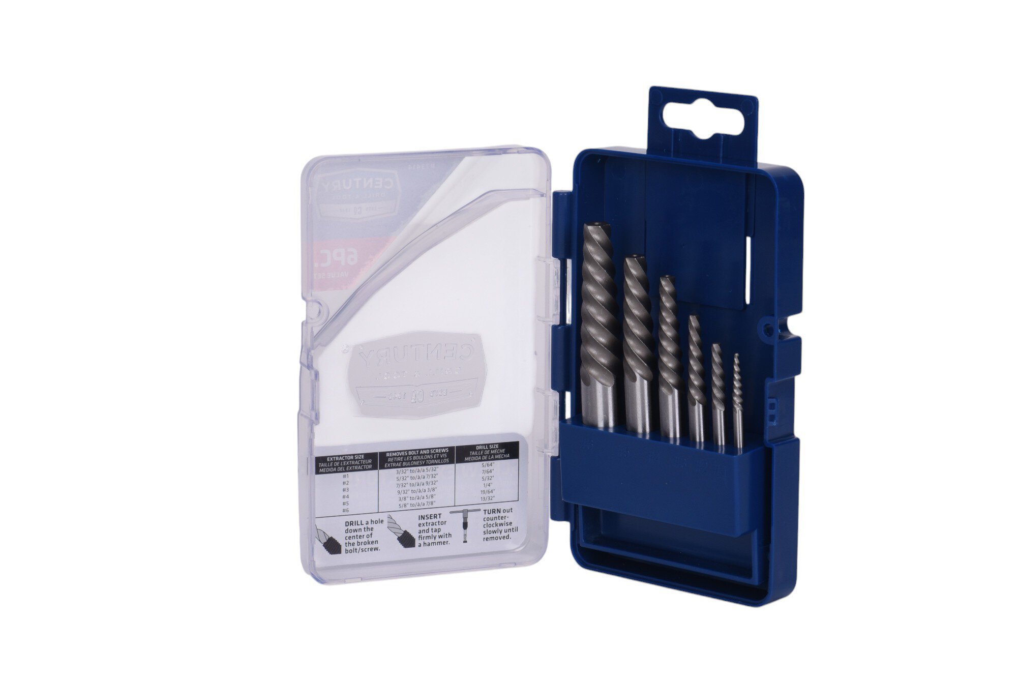 6 Piece Spiral Screw Extractor Set